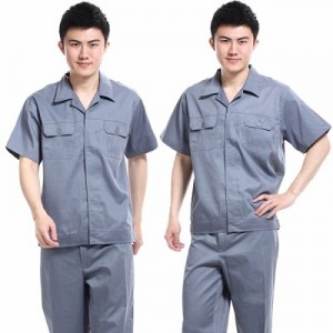 quần áo công nhân màu xám tay ngắn may theo yêu cầu 11
